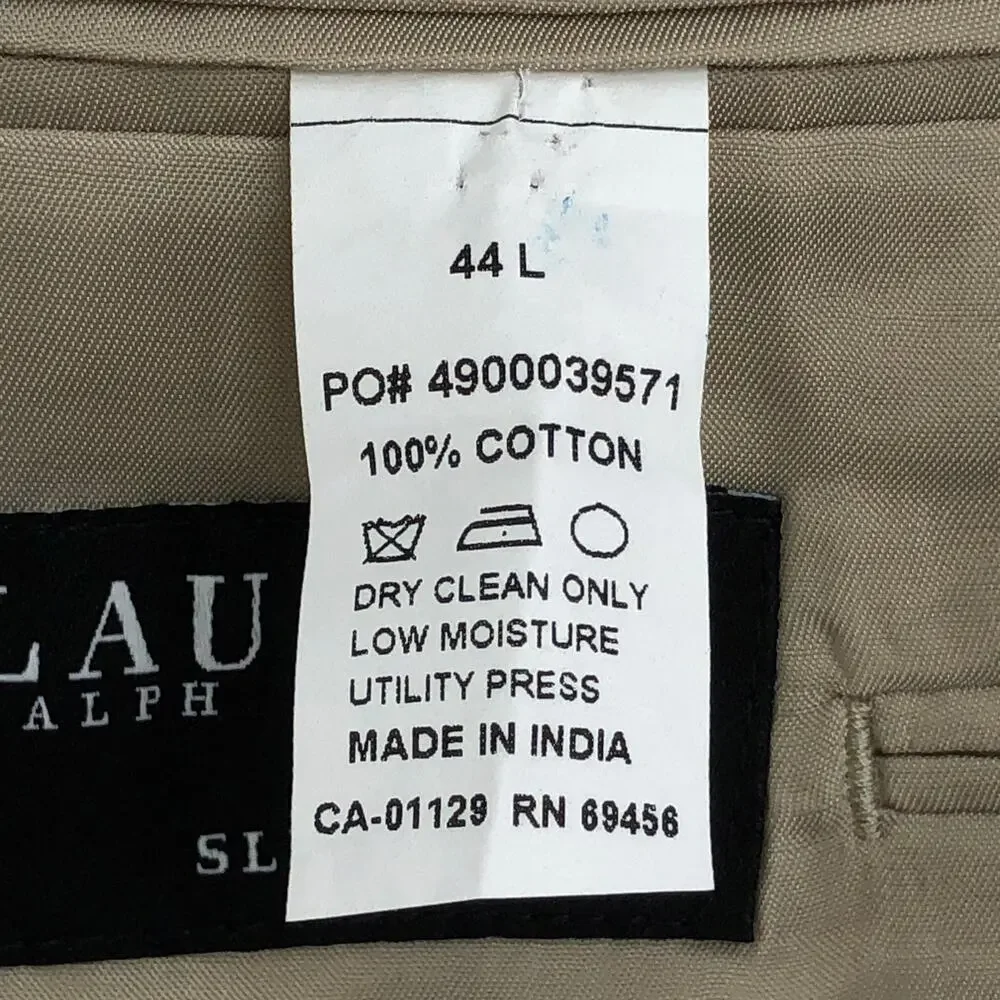 Ralph Lauren LRL Mens Size 44L Sport Coat Jacket Blazer Khaki RECENT *BLEMISHED